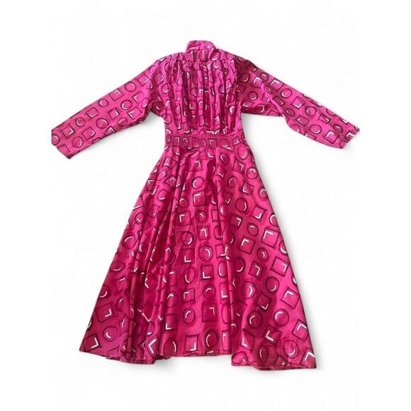 d. Frank Women’s Vintage 80s Pink Cotton Button Down Midi Dress M Excellent C. - Picture 2 of 11